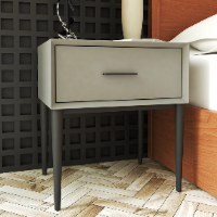 mesa de cabeceira laqueada, mesa de cabeceira chanfrada